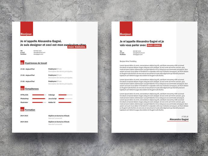 Free Red Resume Template With Cover Letter Page