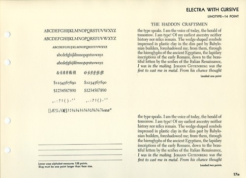 Daily Type Specimen | Electra Cursive is the italic form of Electra and... #typography