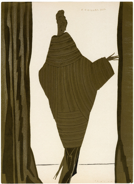 Eduardo García Benito - La dernière lettre Persane. Paris (1920) #paris #woman #design #illustration #figure #vintage #silhouette #coat #fashion #slim #lady #beauty