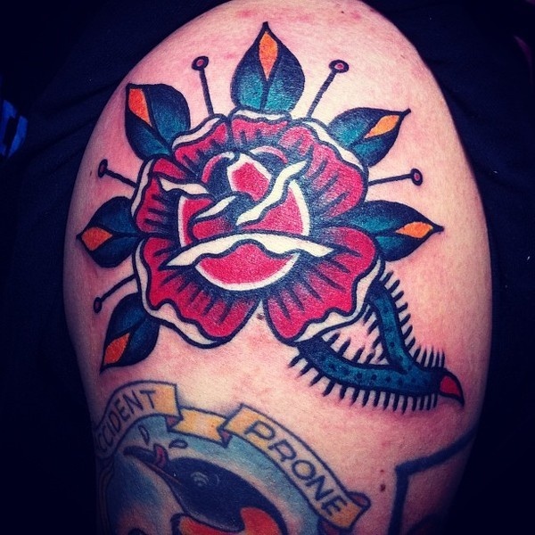 joshstephenstattoos: Freehanded rose, number 2 (at Masonic Temple Grand Lodge) #rose #tattoo