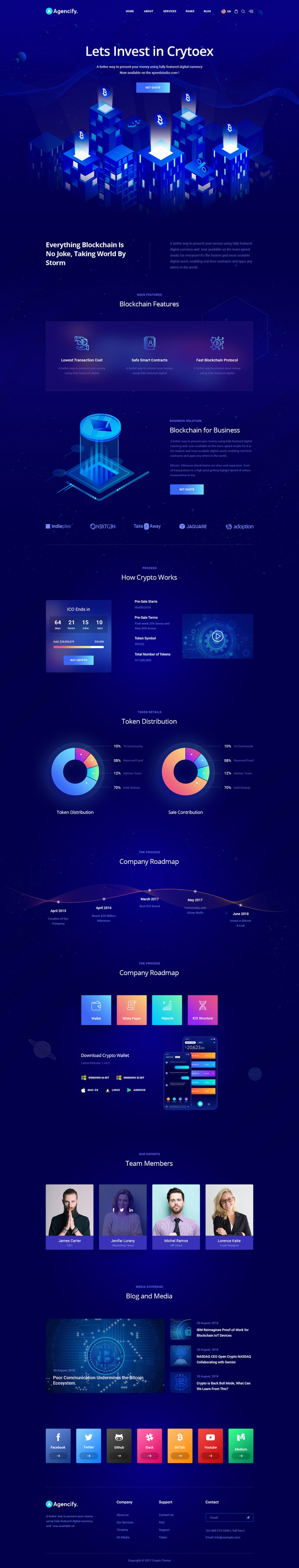 Trypto ico and cryptocurrency landing page html template