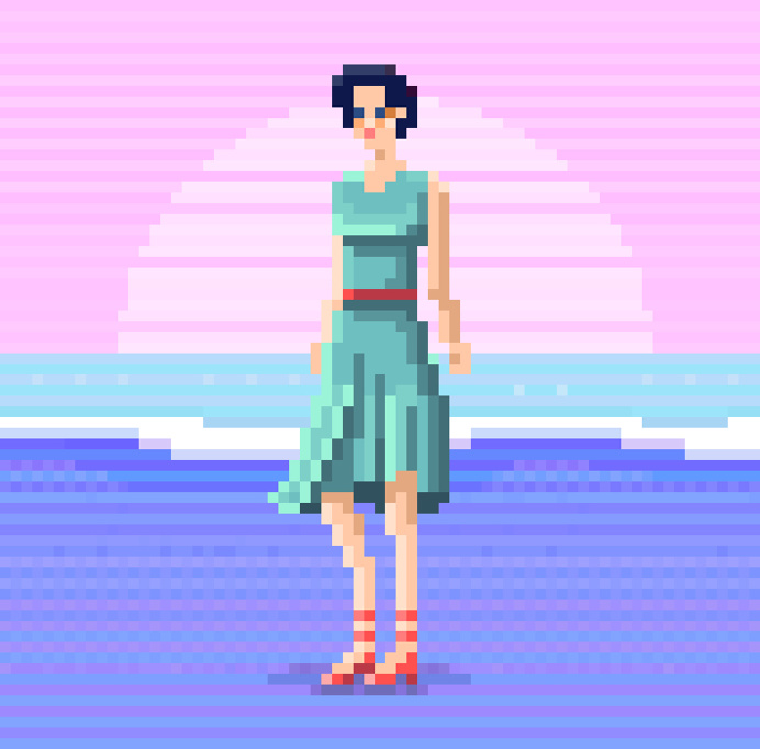 Pixel Art Beach Character Animation 1