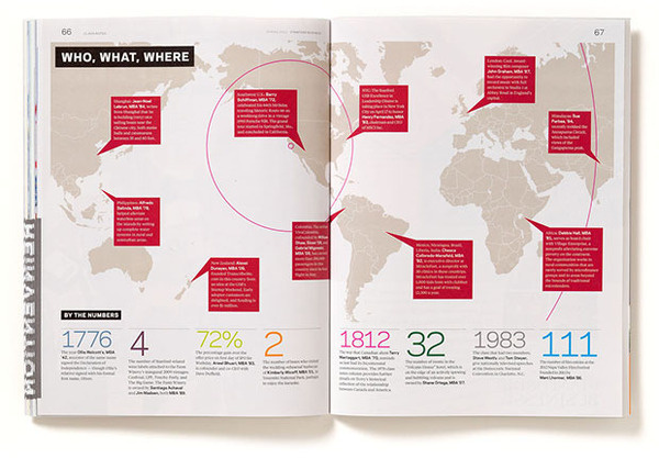 Infographic locating alumni news on a map of the world. #news #infographic #world #map #locating #alumni
