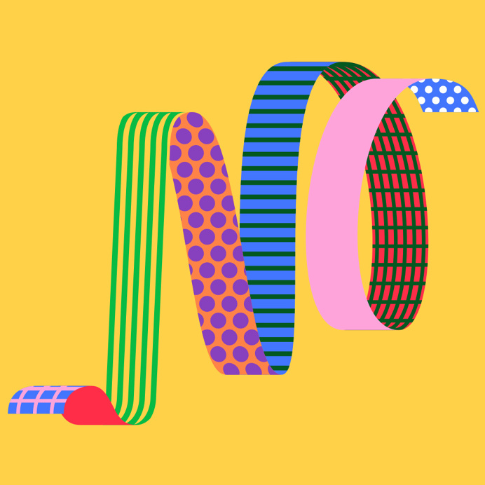 No by @mkrnld #typography #pattern #ribbon #mkrnld #illustration