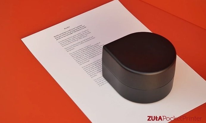 This rechargeable Portable Pocket Printer will go anywhere you go. Print on paper of any size via any smart device. #modern #design #product #industrial #technology
