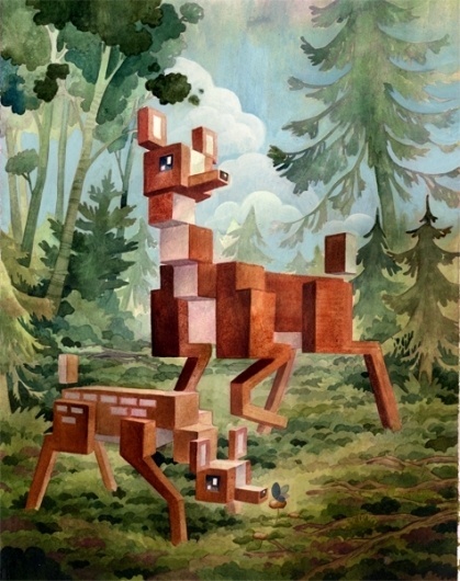 Menagerie Series : Laura Bifano #pixels #animals