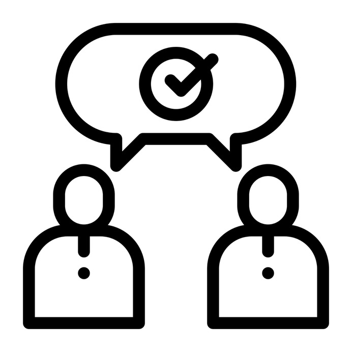 See more icon inspiration related to talk, speak, speaker, conversation, text, chat, man, user, motivational speech, motivational, chat bubble, check mark, presentation, communications, speech bubble and message on Flaticon.
