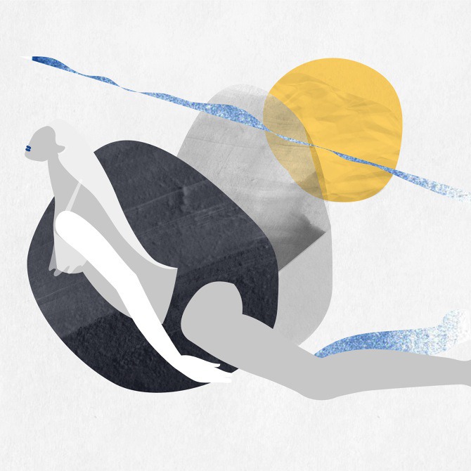 Le Riquiqui swim series illustration for Anabanana NYC