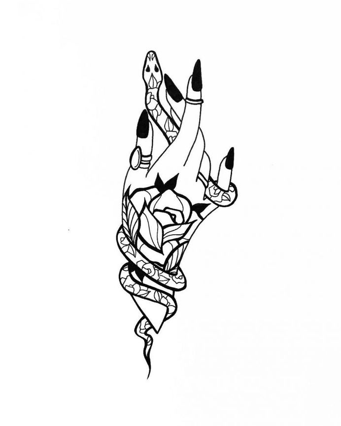 Floral Snake and Witchy Hand