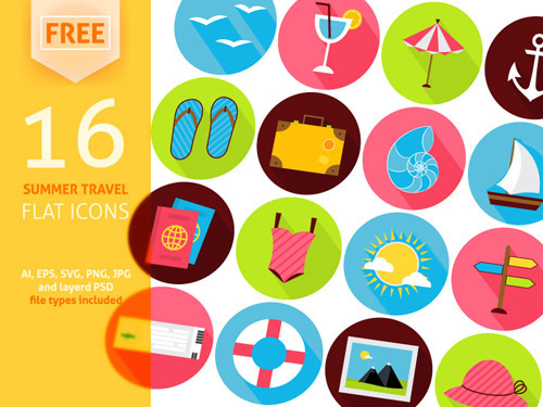 25 Free Summer Icon Set Designers Should Have