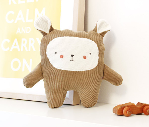 Bear Plushie Nursery Decor EcoFriendly Upcycled by Cabane #bear #plush #handmade #plushie