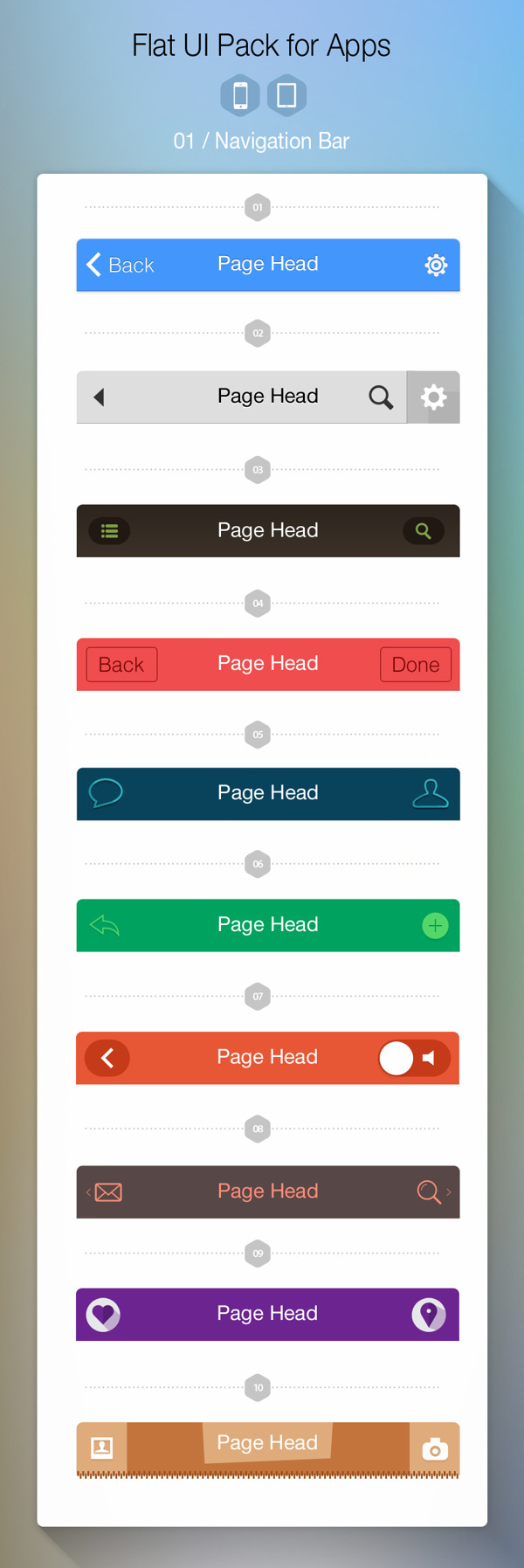 iOS 7 Navigation Bar #flat #ipad #ios7 #ui #iphone #app #navigation