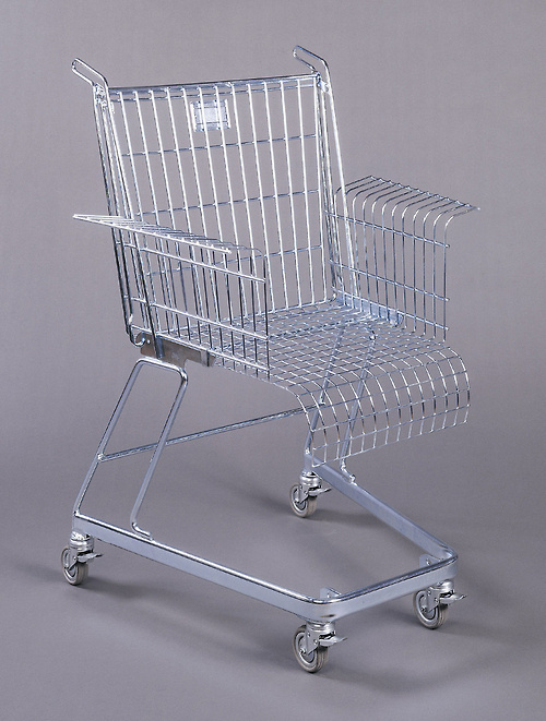 cooperhewitt: Stiletto Studios, Chair, "Consumer's Rest", ca. 1991. Metal. Museum purchase from Eleanor G. Hewitt Fund. 1992-112-1. S #shopping #lighting #photography #cart