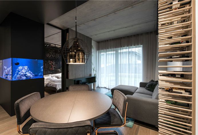 Redeco Composed Bachelor Pad Relying on Trendy Dark Colors - InteriorZine