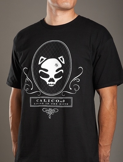 Cat Skull Black T-Shirt [SS-11-BLK-Skull-T] : Calico No.9 Store, Live In The Last #skull #cat