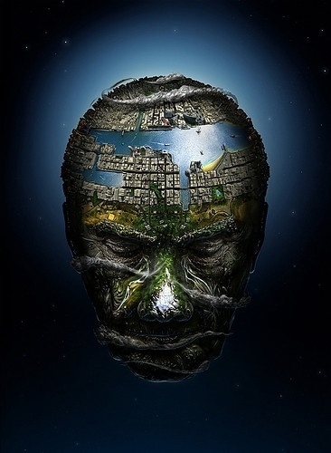 Amazing Works by Jerico Santander TutorArt Graphic Design Inspiration, Case Studies picture on VisualizeUs #photo #head #earth #portrait #manipulation #planet