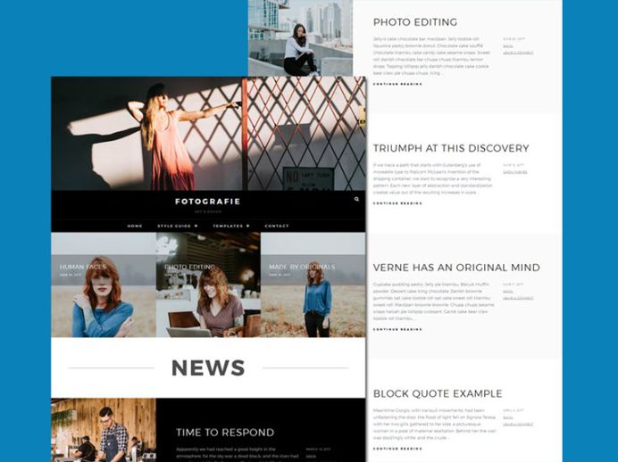 Fotografie : Free Responsive photography WordPress theme
