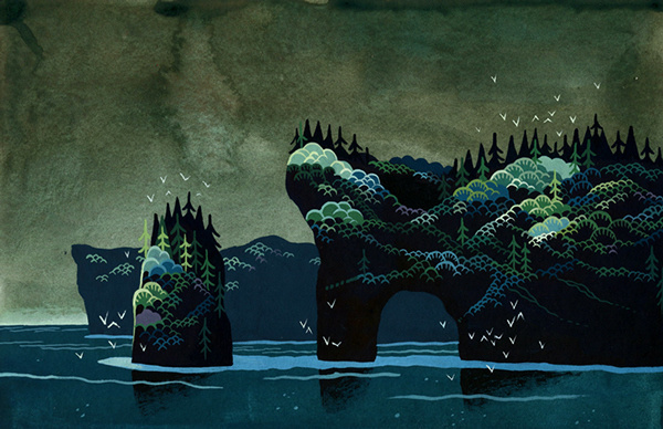 Islands on Behance #shore #illustration #sea #painting
