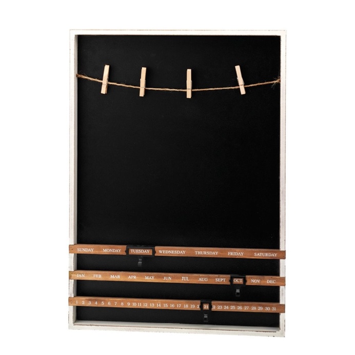 Blackboard With Pegs & Calender, 50cmH X36cmD