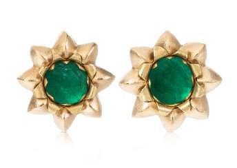 Philippe Pfeiffer Emerald Clip-On Earrings