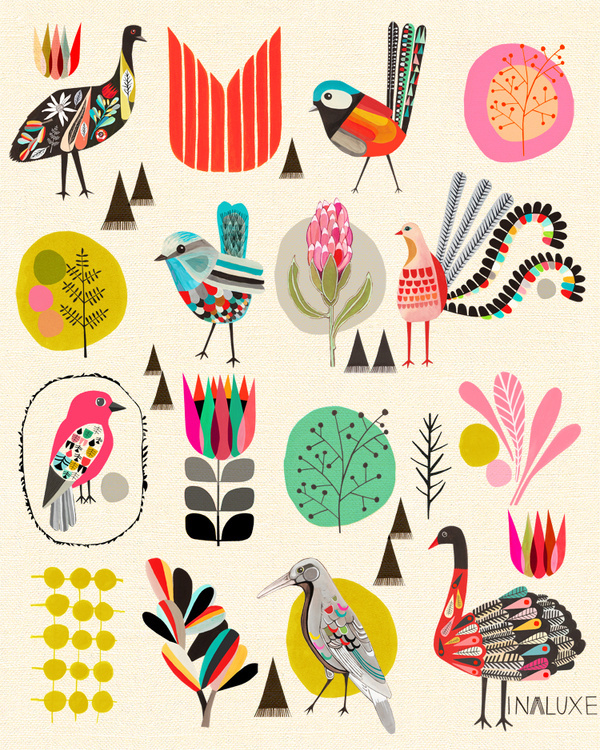 inaluxe #birds #illustration #inaluxe #flowers