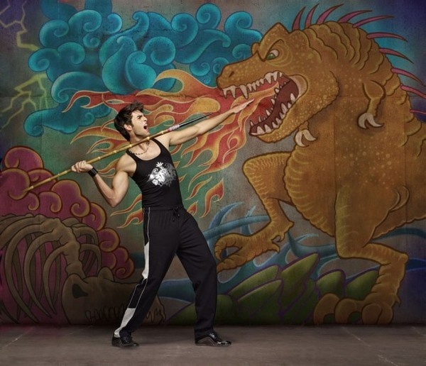 Photographic art and chalk illustration with tyrannosaurus rex #model #surrealism #chalk #illustration #photography #art #street