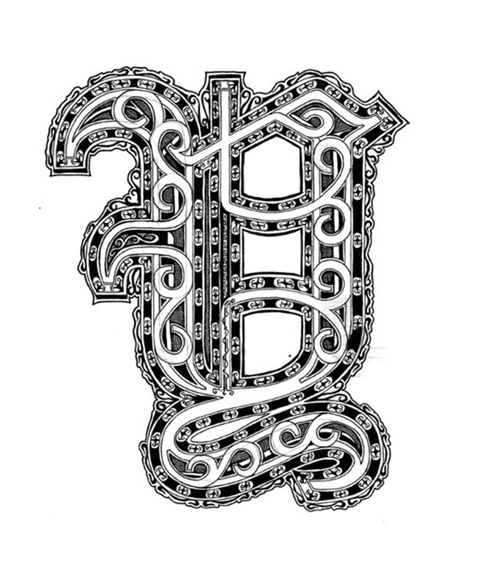 Letter Y by Zach Johnson - Pen & Ink