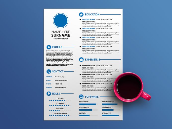Free White CV Template with Simple Design