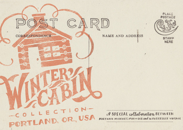 Winter Cabin Collection — Let's Live in the Mountains Print #postcard #screen print #winter cabin