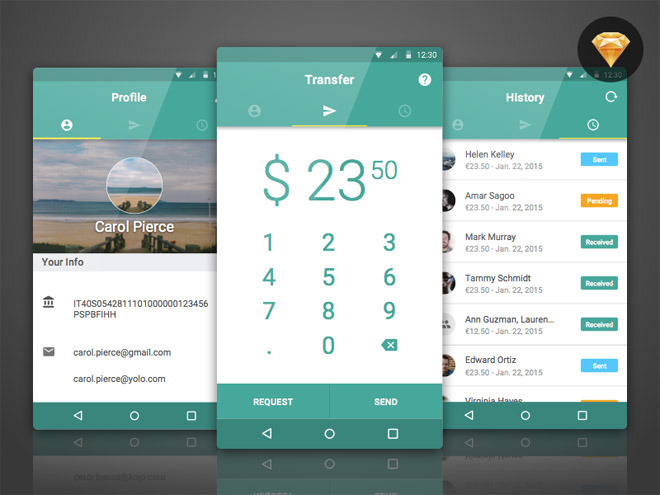 Banktag – Free Material UI Kit (Sketch)