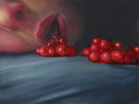 Scarlet Intent, 2005, oil on linen, 6 x 8.5 inches