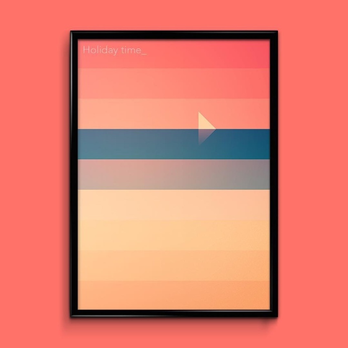 Holiday time #holidays #sun #sea #boat #sand #lateafternoon #afternoon #trip #minimalism #poster #design #davidrico #barcelona