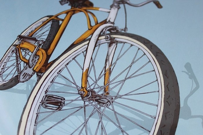 Studio Epitaph Shop - Bicycle Print Two - Beach #bicycle #cycle #cruiser #print #close #illustration #up #bike #beach