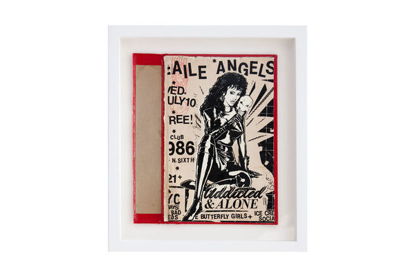 Addicted and Alone BC:NYCPaper Collage, Silkscreen Ink on Book Cover, Framed 10.5 x 12 Inches (frame size) Original #comic #faile #vintage