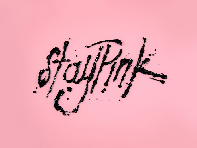 Experimentation - Franko #Lettering #paint #drops #pink