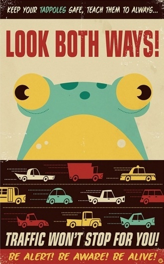 LOOK BOTH WAYS! (NOTCOT) #print #atari #video #illustration #poster #game