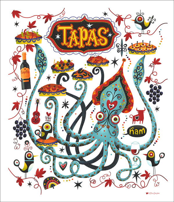 Tapas Trail on Behance #mexico #food #sea #squid #fun