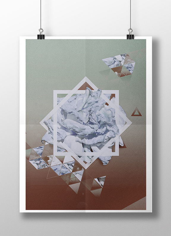 Time & Tears on Behance #flower #triangle #collage #gradients