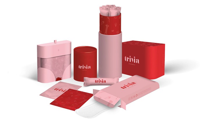 Trivia Period kit Design - Mindsparkle Mag The society in which we live invisibilizes menstruation. It still generates misgivings, it is an uncomfortable reality and culturally it continues invoking shame. For this project, Vallivana Gallart´s goal was to prepare the girl who is about to live this, so that she can normalize it, understand it and even enjoy it. #logo #packaging #identity #branding #design #color #photography #graphic #design #gallery #blog #project #mindsparkle #mag #beautiful #portfolio #designer