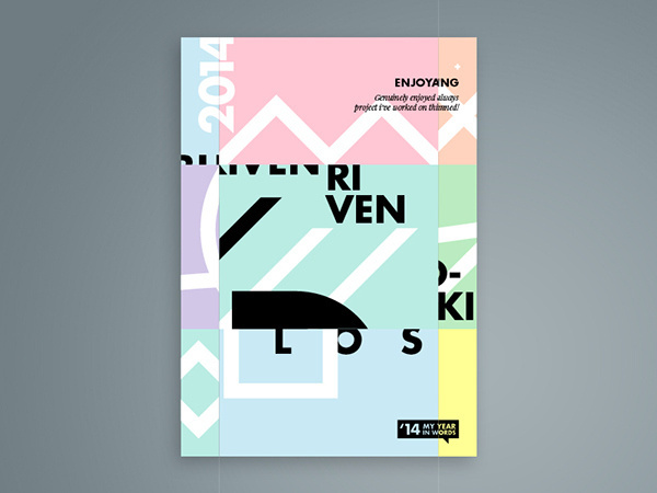 '14 My Year In Words // Posters on Behance #swiss #review #clean #digital #brand #studio #2014 #posters #poster #type #art #collage