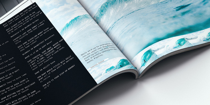 Surfing Magazine Editorial 2012 - Joy Stain #surf #surfing #print #spread #layout #editorial #magazine #typography