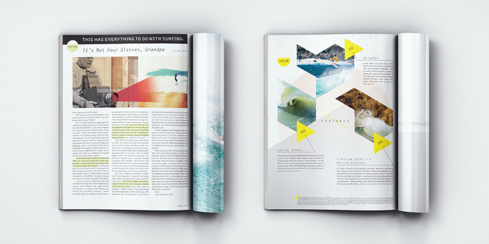 Surfing Magazine Editorial 2012 - Joy Stain #surf #surfing #print #layout #editorial #magazine #typography