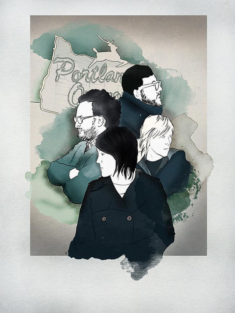 Rose City #portland #illustration #poster #watercolor #friends