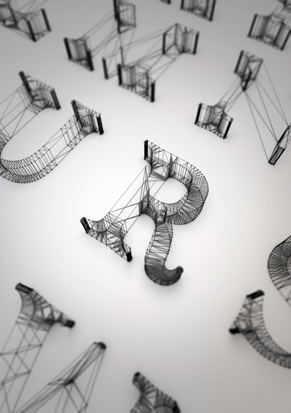 Eva Black Design | Blog: Behance Find : Wire #letters #typography