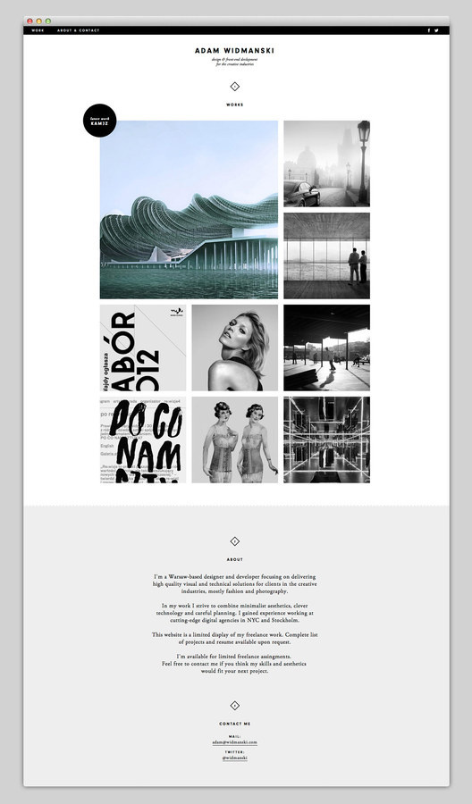 Adam Widmanski #portfolio #design #website #layout #web