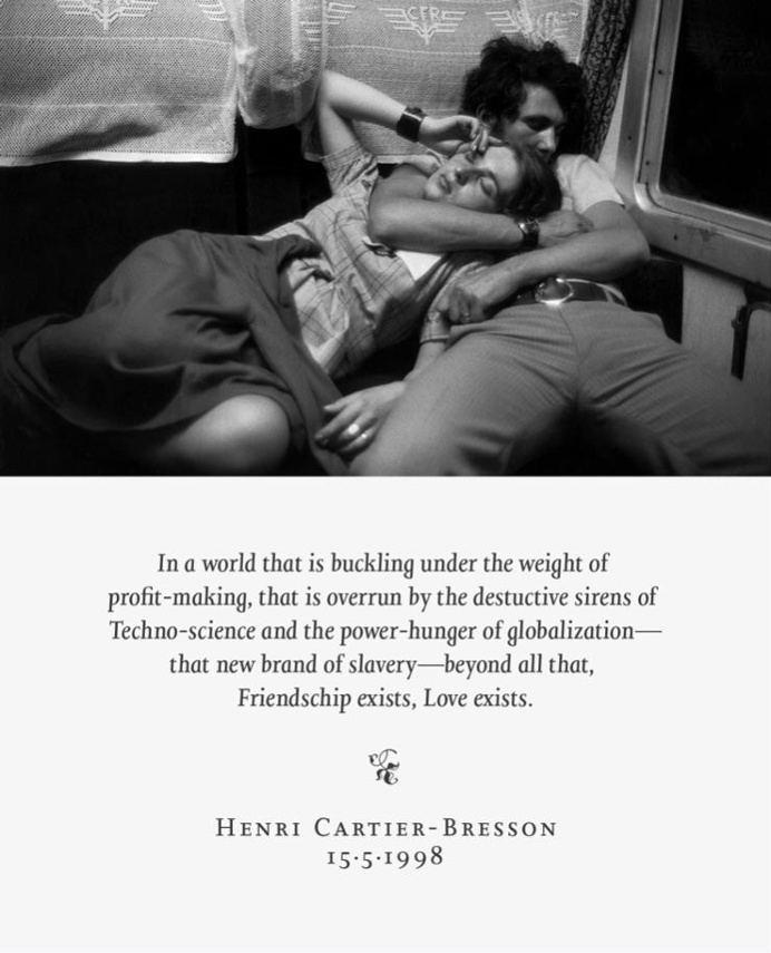 #Henrie Cartier-Bresson #quote #love #friendship #couple #photography