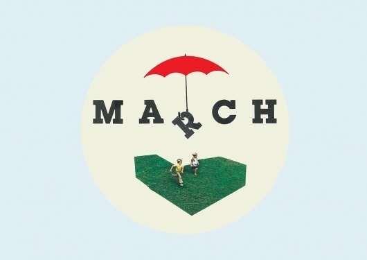 March Desktop Wallpaper collage | Able Parris #kids #march #umbrella #grass