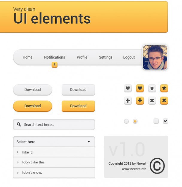 Orange navigation menu with avatar Free Psd. See more inspiration related to Menu, Box, Orange, Avatar, Radio, Search, Drop, Buttons, Psd, Navigation, Notification, Checkbox, Down, Search box, Vertical, Radio buttons and Drop down on Freepik.
