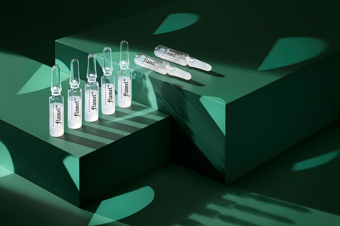 Flamel MD Identity - Mindsparkle Mag minimalist has developed a brand identity and created package designs for a newly launched cosmetic brand Flamel MD. #logo #packaging #identity #branding #design #color #photography #graphic #design #gallery #blog #project #mindsparkle #mag #beautiful #portfolio #designer