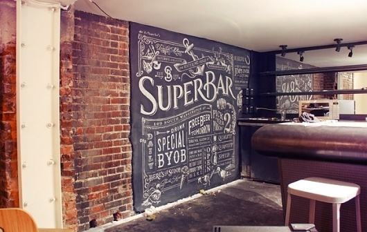 SB Life « Superbig Creative #brick #beer #script #chalk #illustration #architecture #vintage #art #studio #bar #typography